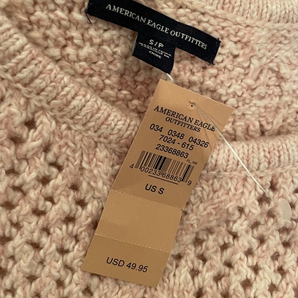 American Eagle Cable Knit Sweater, Light Pink, S - Picture 4 of 7